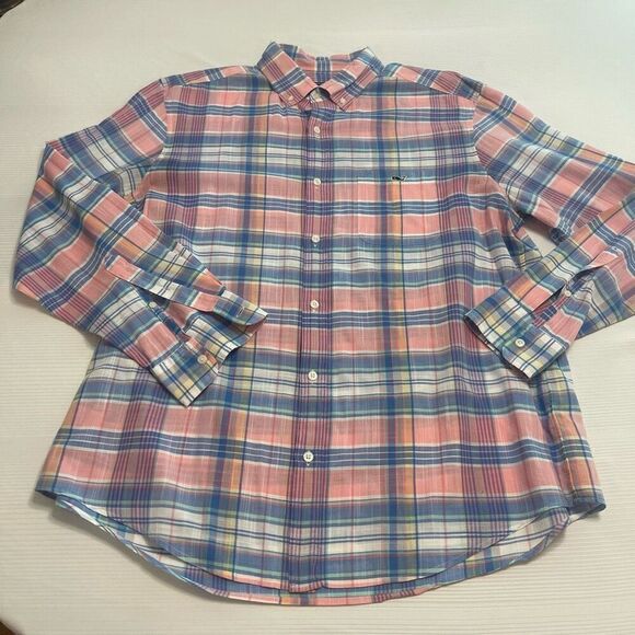 Vineyard Vines Classic Fit Plaid Button Up Tucker Shirt Size Large - Picture 1 of 8